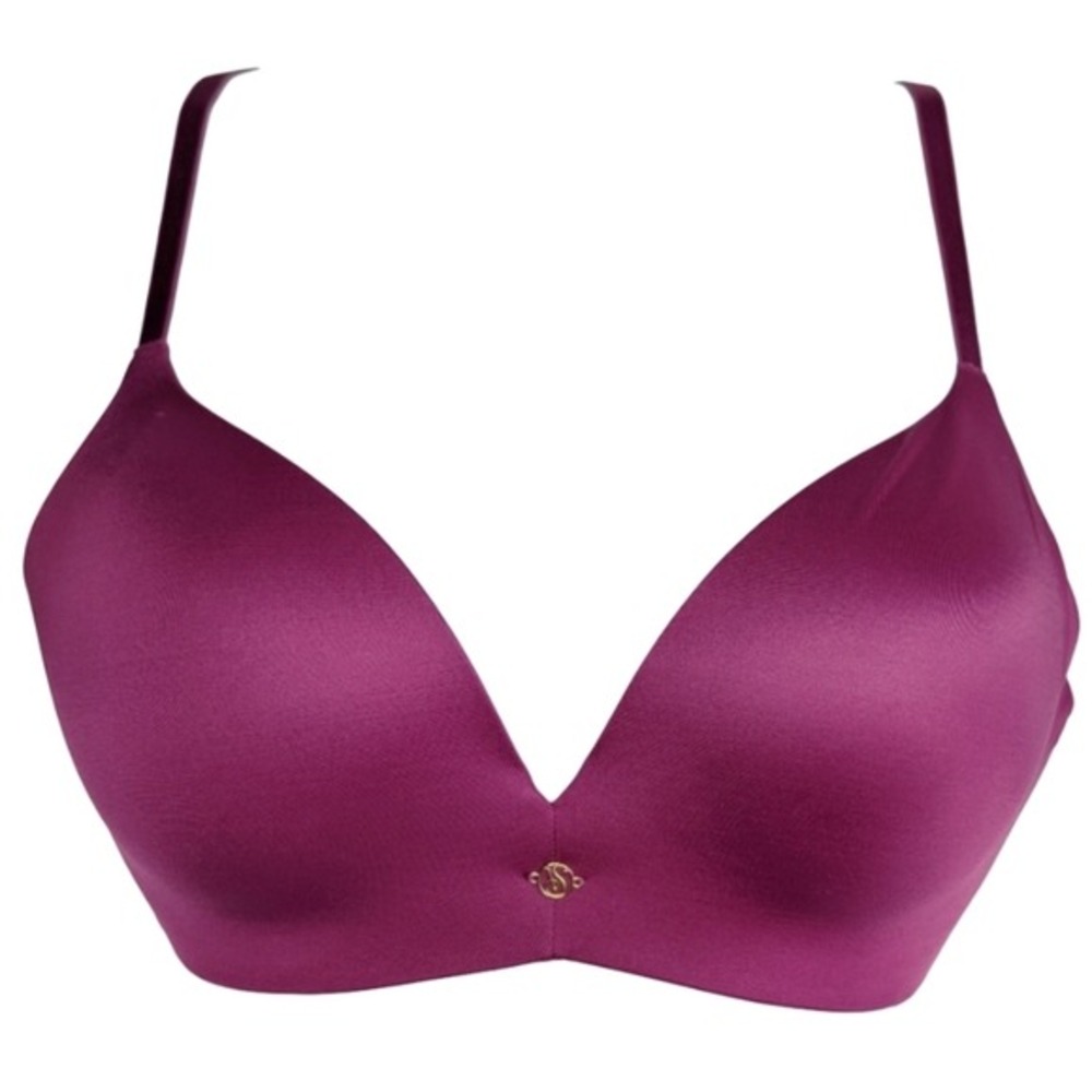 Victoria's Secret Pink Berry Magenta Push Up Bra 32D Smooth Sexy Lingerie